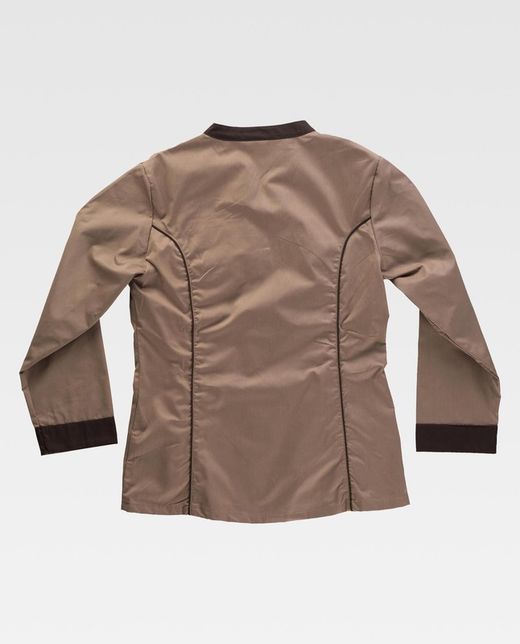 Damengewand mit kontrastierenden Verzierungen Beige Brown