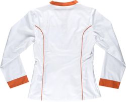 Damengewand mit kontrastierender Paspelierung Weiß Orange
