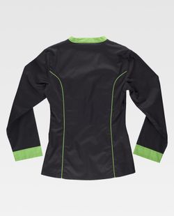 Damen Bademantel mit kontrastierenden Verzierungen Black Pistachio Green