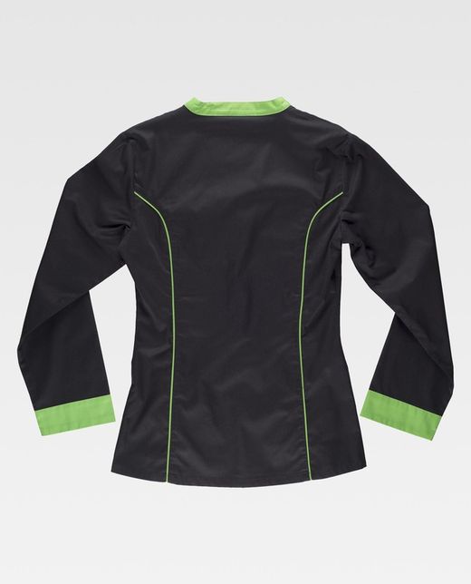 Damen Bademantel mit kontrastierenden Verzierungen Black Pistachio Green