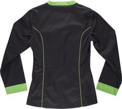 Damen Bademantel mit kontrastierenden Verzierungen Black Pistachio Green