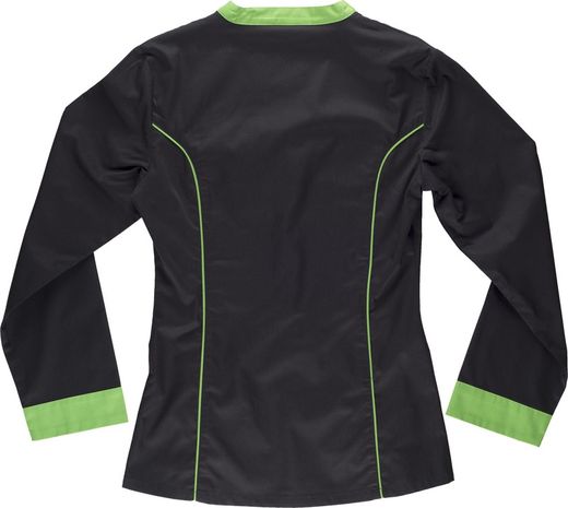 Damen Bademantel mit kontrastierenden Verzierungen Black Pistachio Green