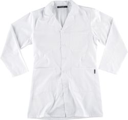 Bata Unisex con cierre de botones Blanco