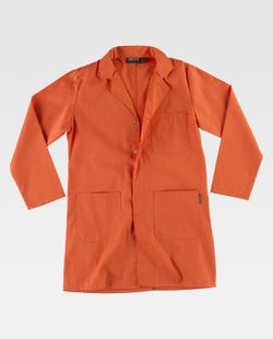 Unisex-Kleid mit verdecktem Verschluss, einer Brusttasche und zwei Seiten Orange