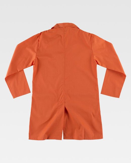 Unisex-Kleid mit verdecktem Verschluss, einer Brusttasche und zwei Seiten Orange