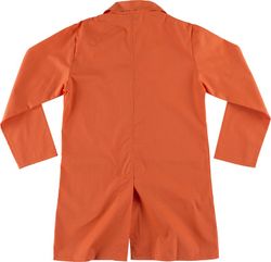 Unisex-Kleid mit verdecktem Verschluss, einer Brusttasche und zwei Seiten Orange