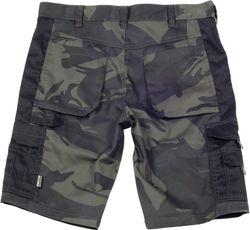 Camouflage Bermuda Shorts kombiniert mit schwarzen Verstärkungen und Camouflage Grey Black mit mehreren Taschen