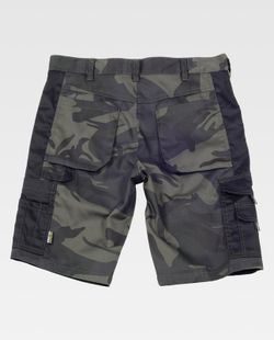 Camouflage Bermuda Shorts kombiniert mit schwarzen Verstärkungen und Camouflage Grey Black mit mehreren Taschen