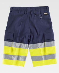 Bermuda combinada dos cintas reflectantes Marino / Amarillo