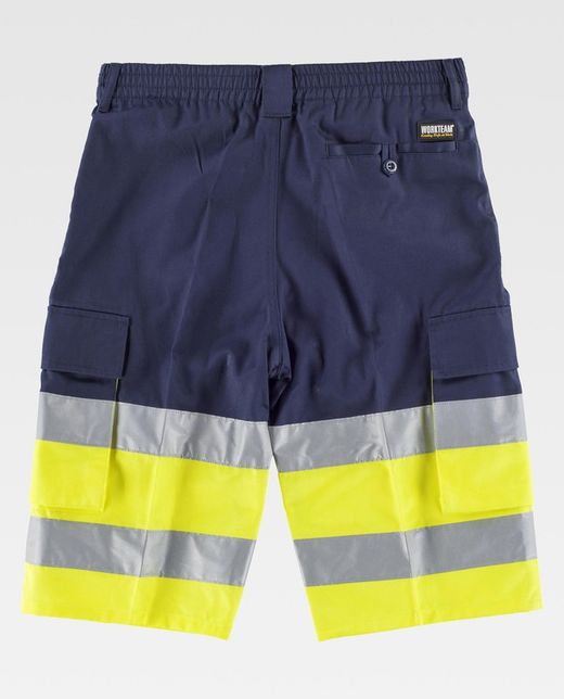 Bermuda combinada dos cintas reflectantes Marino / Amarillo