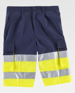 Bermuda combinada dos cintas reflectantes Marino / Amarillo