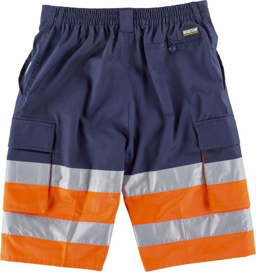 Bermudashorts kombiniert mit zwei reflektierenden Bändern Navy Orange AV