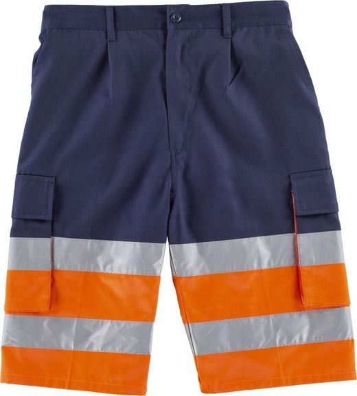 Bermudashorts kombiniert mit zwei reflektierenden Bändern Navy Orange AV