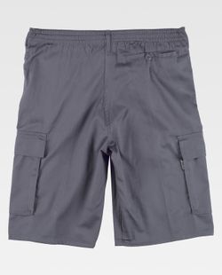 Bermuda mit elastischer Taille und mehreren Taschen Grau