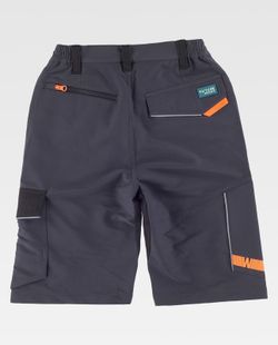 Bermuda de color Gris oscuro+Negro+Naranja Fluor