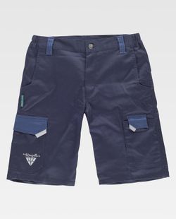 Bermuda de tejido elástico combinado Color Marino / Azafata