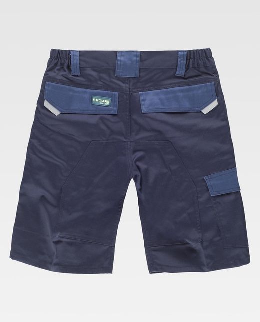 Bermuda de tejido elástico combinado Color Marino Azafata