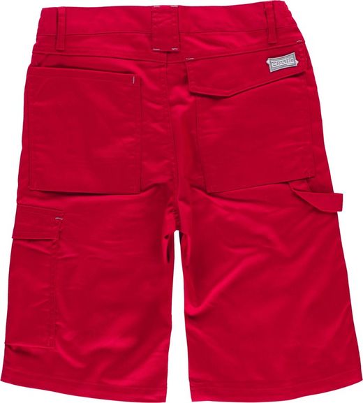 Zwei-Wege-Stretch-Bermudashorts, mehrere Taschen und Details kombiniert Rot