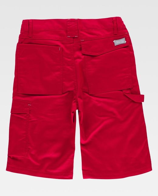 Zwei-Wege-Stretch-Bermudashorts, mehrere Taschen und Details kombiniert Rot