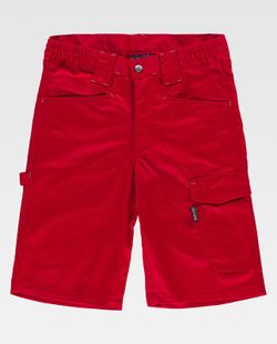 Zwei-Wege-Stretch-Bermudashorts, mehrere Taschen und Details kombiniert Rot