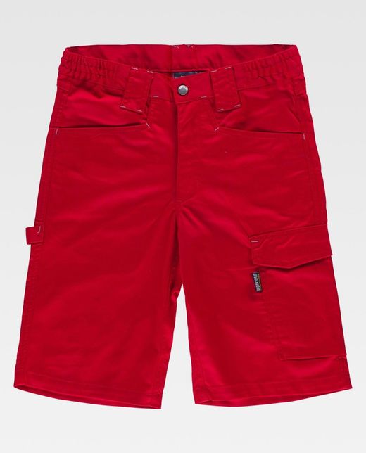 Zwei-Wege-Stretch-Bermudashorts, mehrere Taschen und Details kombiniert Rot