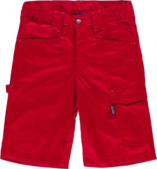 Bermuda elasticizzati a due vie, multi tasche e dettagli abbinati al rosso