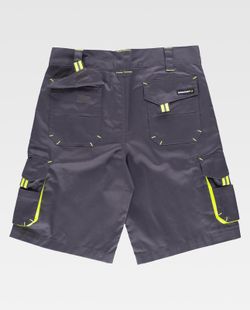 Bermuda linea 6, multibolsillos con elásticos Gris / Amarillo