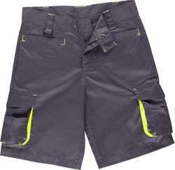 Bermuda linea 6, multibolsillos con elásticos Gris / Amarillo