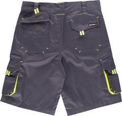 Bermuda linea 6, multibolsillos con elásticos Gris / Amarillo