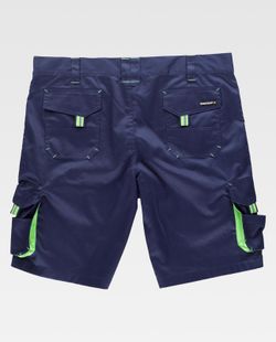 Bermuda Linie 6, Mehrfachtasche mit Gummizug an den Seiten Navy Green Fluorine