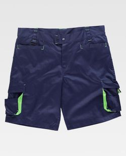 Bermuda Linie 6, Mehrfachtasche mit Gummizug an den Seiten Navy Green Fluorine