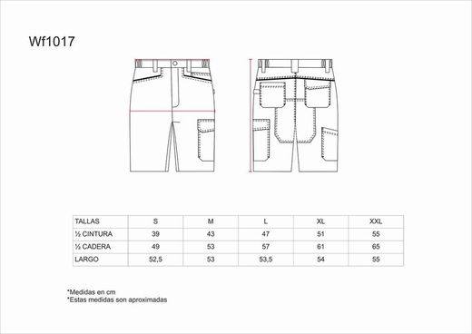 Bermuda Multi-Pocket mit Verstärkung im Kragen Hellgrau / Stewardess