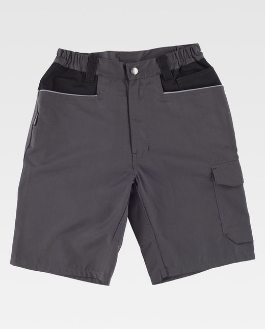 Bermuda Multi-Pocket mit Verstärkung im Kragen Dunkelgrau Schwarz