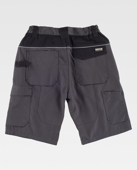 Bermuda Multi-Pocket mit Verstärkung im Kragen Dunkelgrau Schwarz