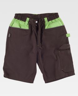 Bermuda Multi-Pocket mit Verstärkung im Kragen Brown Green Lime