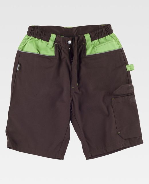 Bermuda Multi-Pocket mit Verstärkung im Kragen Brown Green Lime