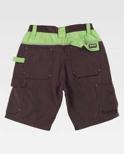 Bermuda Multi-Pocket mit Verstärkung im Kragen Brown Green Lime