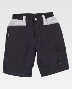 Bermuda Multi-Pocket mit Verstärkung im Kragen Schwarz / Hellgrau