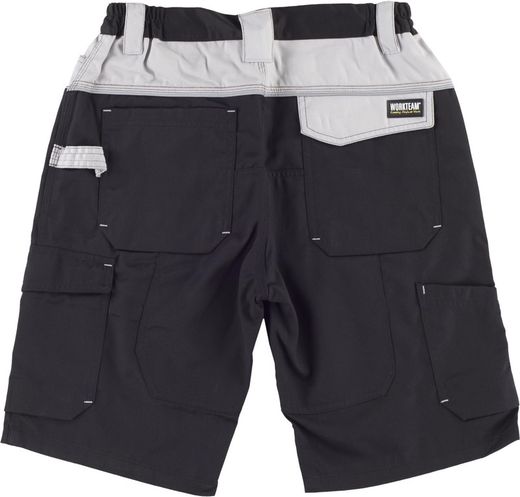 Bermuda Multi-Pocket mit Verstärkung im Kragen Schwarz / Hellgrau