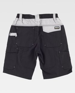 Bermuda Multi-Pocket mit Verstärkung im Kragen Schwarz / Hellgrau