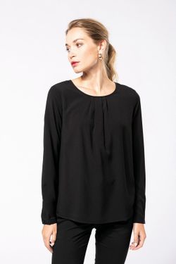 Blusa Crepe Manga Larga Mujer