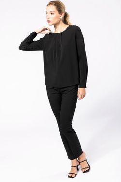 Langarm-Kreppbluse für Damen