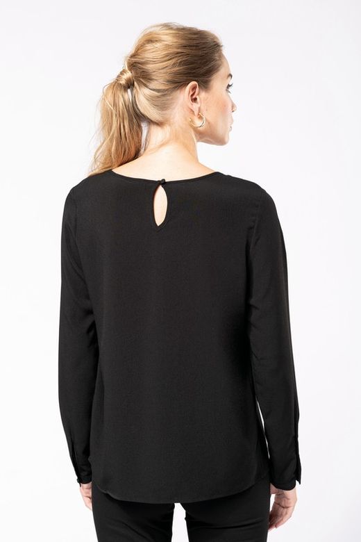 Langarm-Kreppbluse für Damen