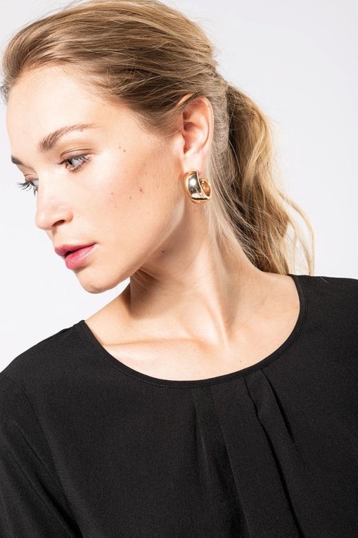 Langarm-Kreppbluse für Damen