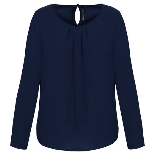 Langarm-Kreppbluse für Damen