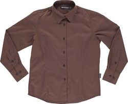 Blusa entallada manga larga sin bolsillos Marrón