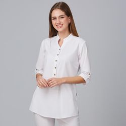 Blusa Mujer Cuello Mao Vinca