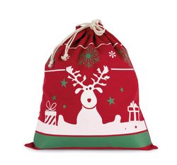 Bolsa con cordón y motivos navideños