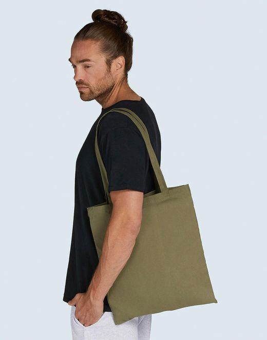Borsa in cotone con manico lungo