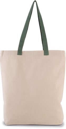 Bolsa de compras con fuelle y asa contrastada